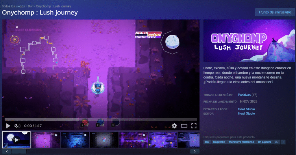 Captura-de-pantalla-2025-11-28-002301-1024x537 Onychomp: Lush Journey - El primer juego de Howl Studio ya se puede encontrar en Steam.